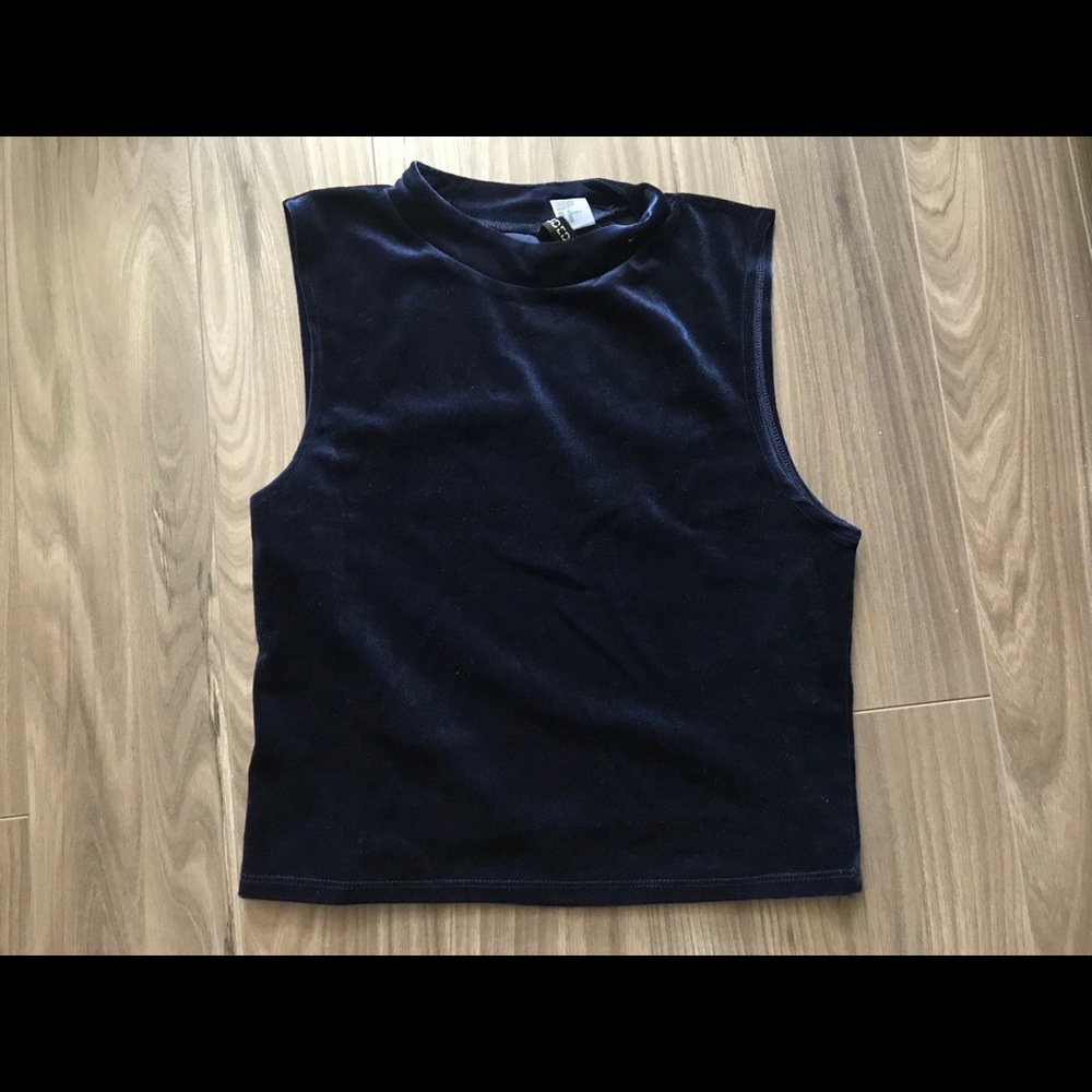 Blue velvet top